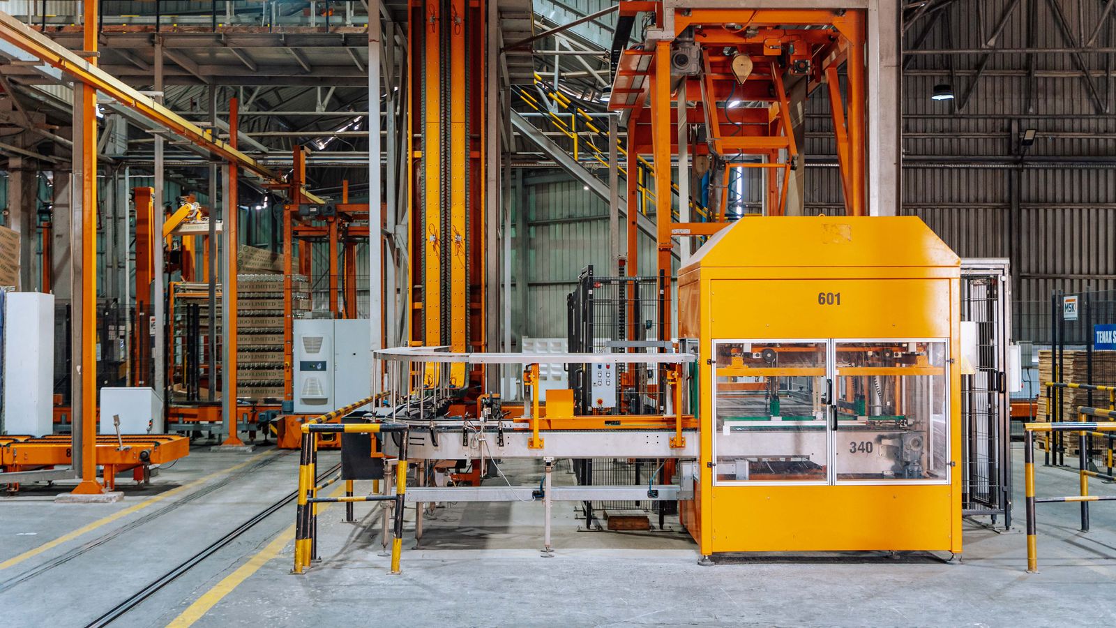Machines running on a production line